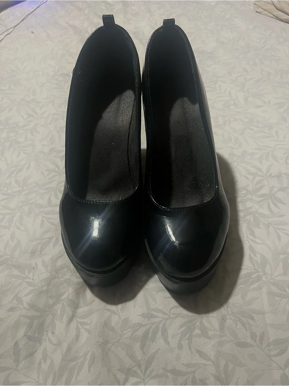 Women's Black Patent Platform Pumps - Elevated Everyday Heels